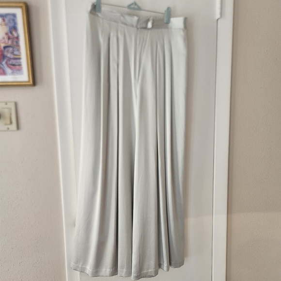 St. John Silver Maxi A-Line Pleated Jumpsuit - Picture 2 of 8